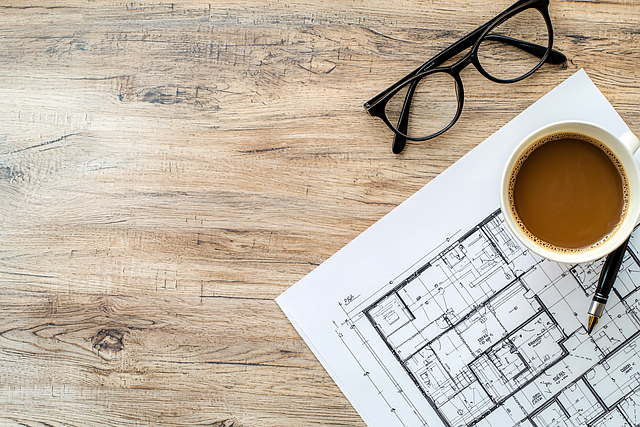 Free architecture blueprint design illustration