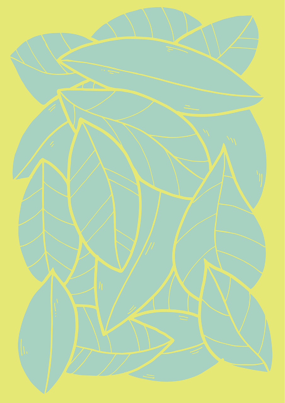 Free background leaves drawing vector