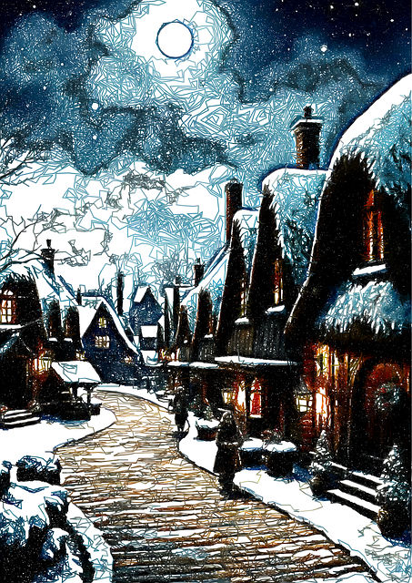 Free Winter Village illustration and picture