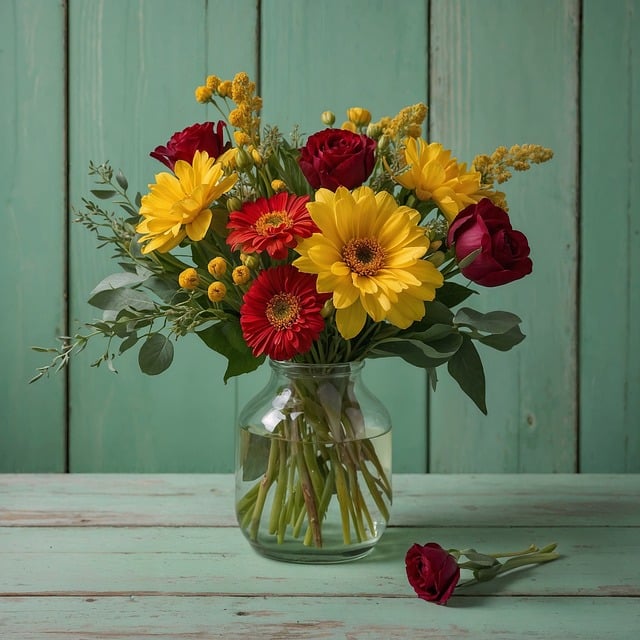 Free flowers bouquet vase illustration