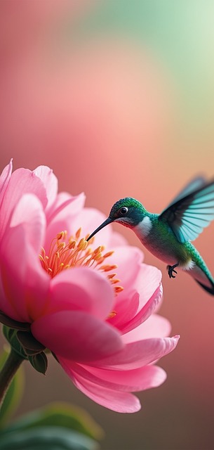 Free ai generated hummingbird feathers illustration