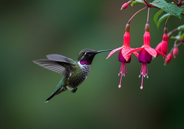 Free bird humming-bird nature illustration