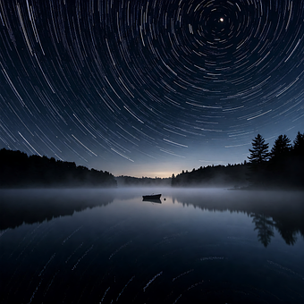 Free Serene Lake Starry Sky illustration and picture