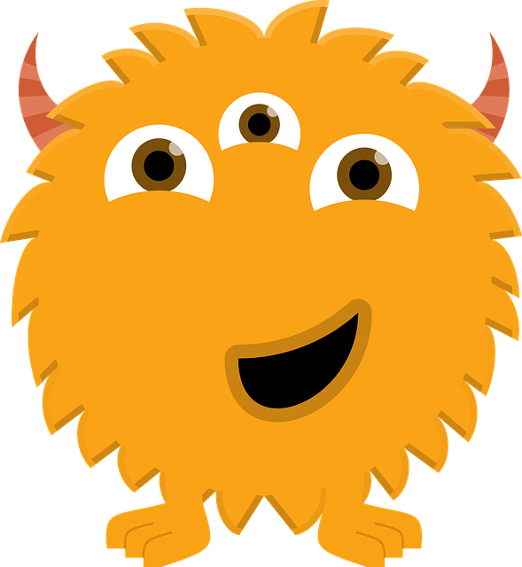 Free cartoon monster happy vector