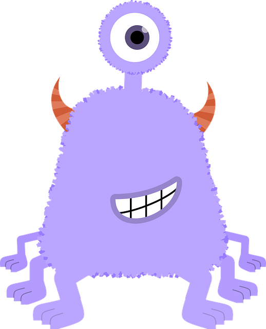 Free cartoon monster happy vector