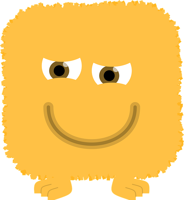 Free cartoon monster happy vector