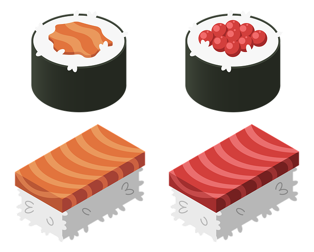 Free sushi food cartoon illustration