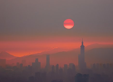 Taipei, Sol, Montanha, Floresta, 101