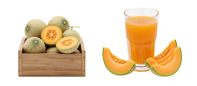 Free wooden crate cantaloupe melon illustration