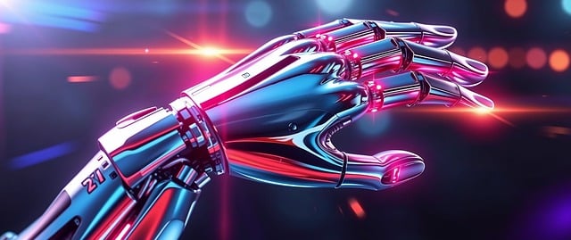 Free hand robot technology illustration