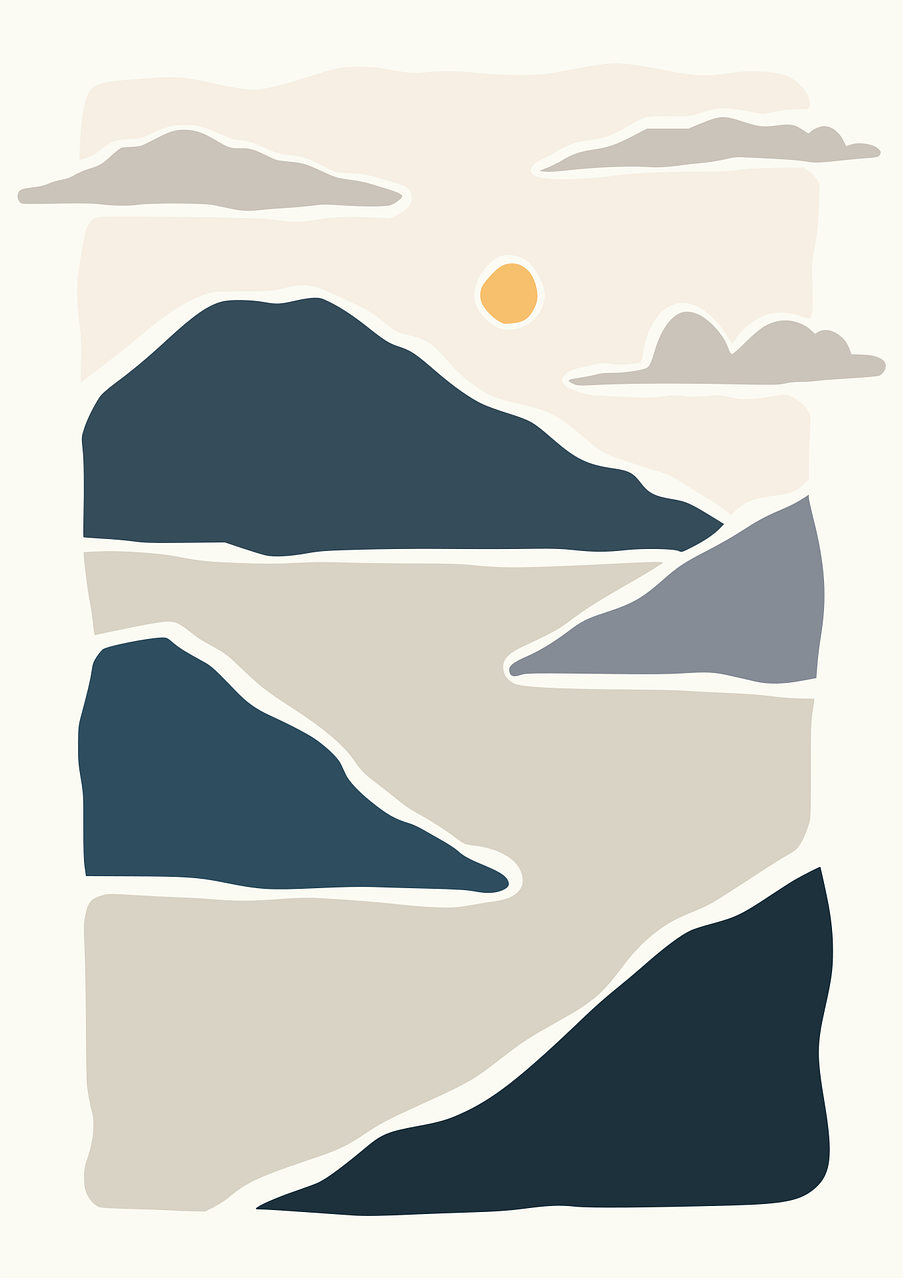 山 海 形状 - 免费矢量图形Pixabay