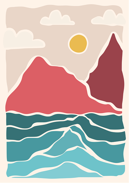 Free mountain sea shape vector