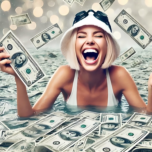 Free Swimming Money illustration and picture