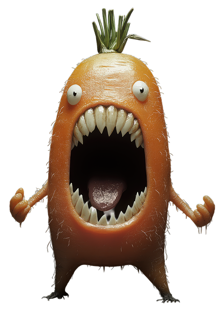 Free ai generated carrot creature illustration