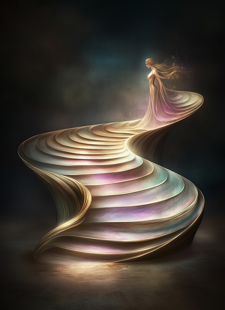 Free ai generated woman cascade illustration