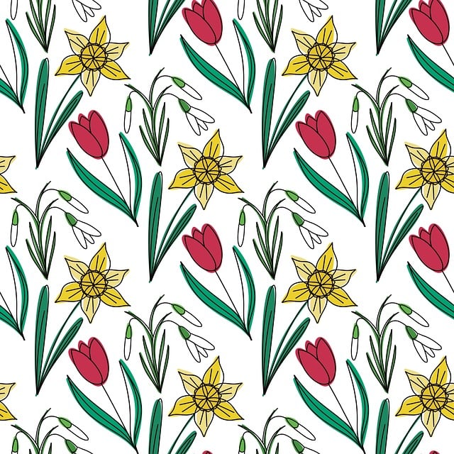Free flowers bloom pattern illustration