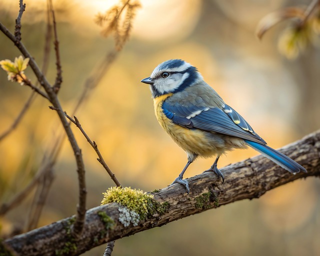 Free blue tit tit spring illustration