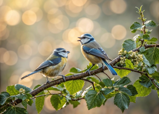Free blue tit tit spring illustration