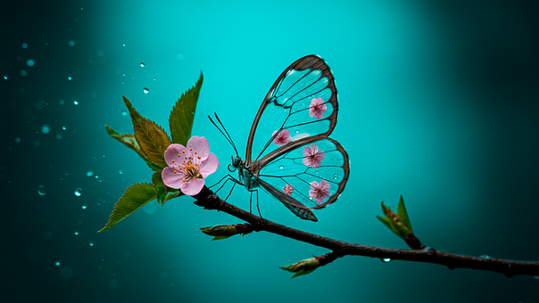 Hintergrund, Schmetterling, Blumenflügel