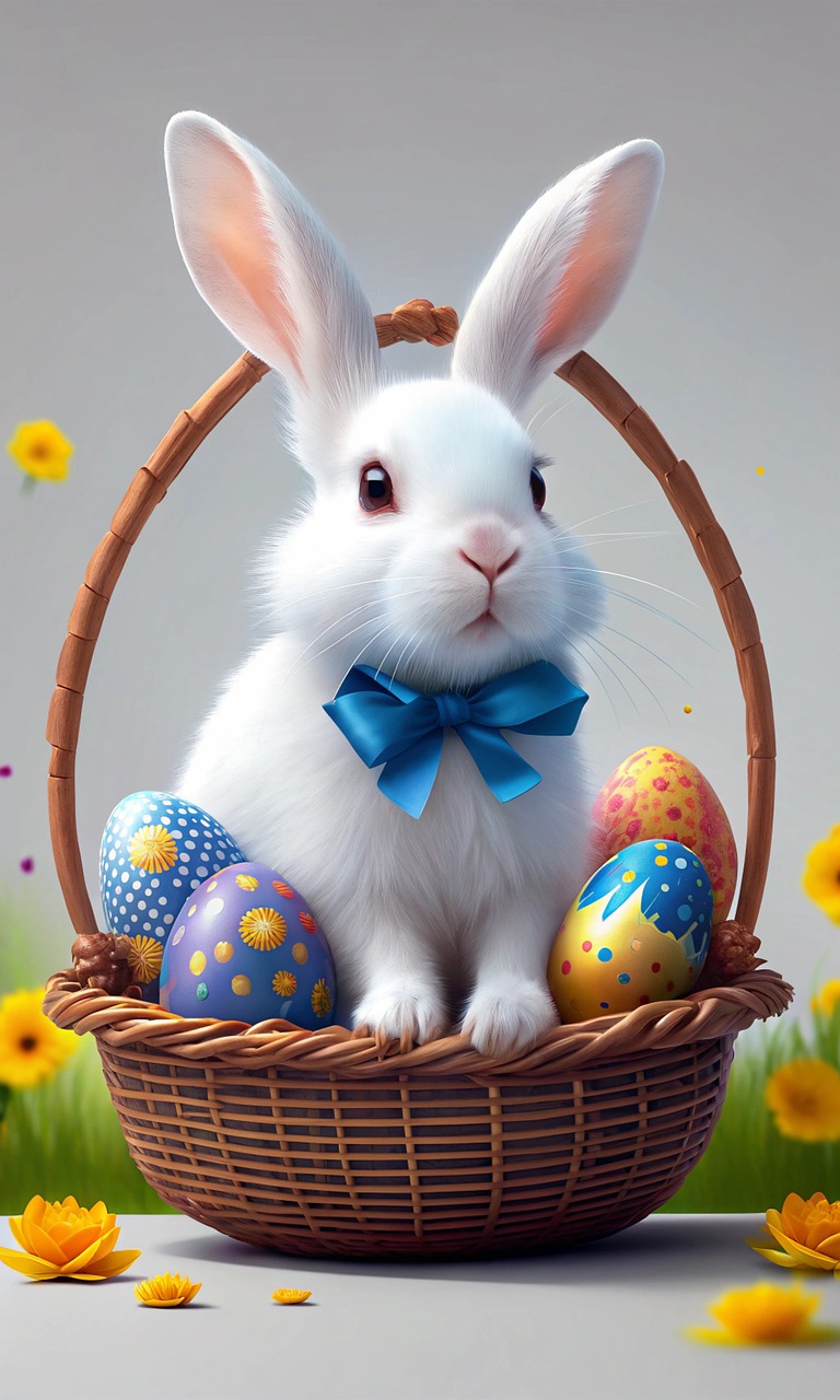 Download free HD stock image of Ai Generated Easter Free ai generated easter rabbit illustration