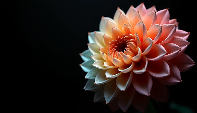 Free ai generated dahlia colorful illustration