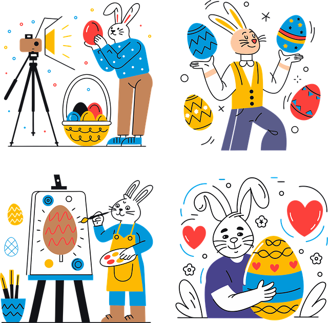 Free ai generated easter hares vector