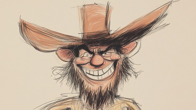 Free Cowboy Grinning illustration and picture