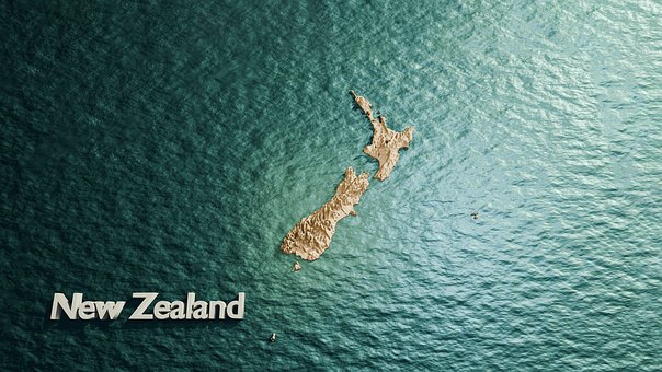 Neuseeland, Mixer-Kunst, 3D-Kartenkunst