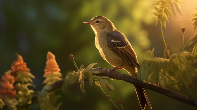 Free ai generated birds low branches illustration
