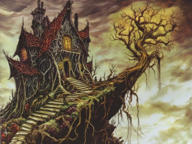 Free ai generated house scary illustration