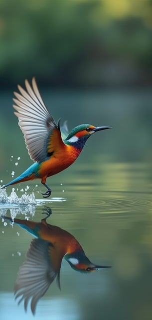 Free ai generated kingfisher bird illustration