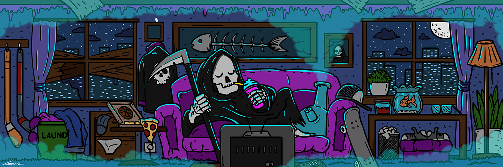 Grim Reaper, Skelet, Tegneserie