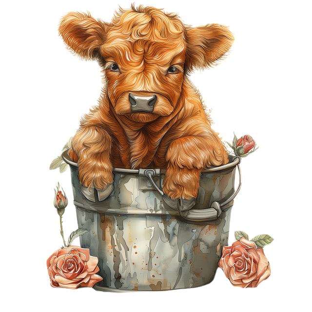 Free ai generated cow bucket illustration