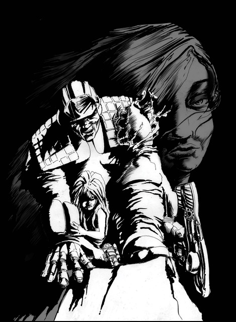 Scifi, Tegneserie, Manga, Sort Og Hvid