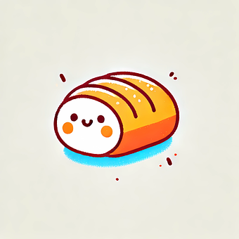 Free Cute Bread Smiling Loaf illustration and picture