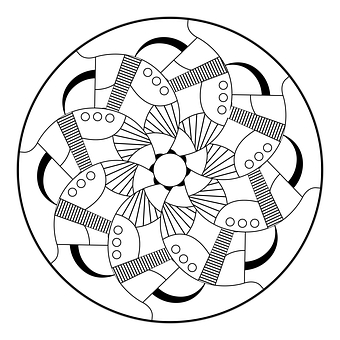 Mandala, Zeichnung, Färbung, Seite