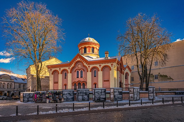 Kirche, Center, Himmel, Bäume, Straße