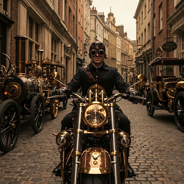 Motorsykkel, Syklist, Steampunk
