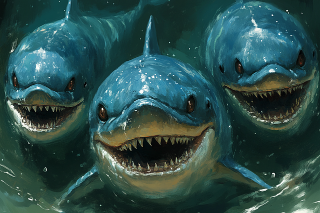 Free ai generated shark teeth illustration