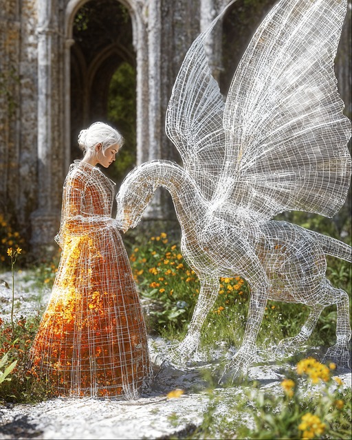 Free ai generated woman dragon illustration