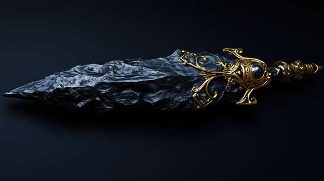 Download free HD stock image of Ai Generated Obsidian Dagger Free ai generated obsidian dagger ancient weapon illustration