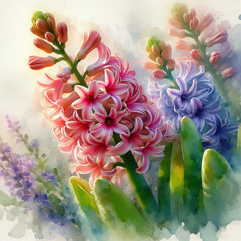 Rosa, Hyazinthe, Blumen, Blüte, Frühling