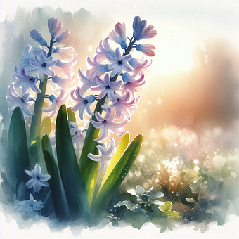 Hyazinthen, Aquarell, Pastell, Blumen