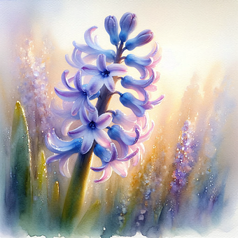 Aquarell, Hyazinthe, Blume, Frühling