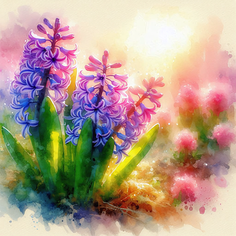 Hyazinthe, Kunst, Aquarell, Malen