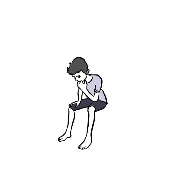 Free boy sat meditation illustration