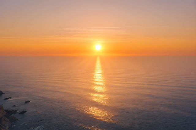 Free ai generated sunset ocean illustration