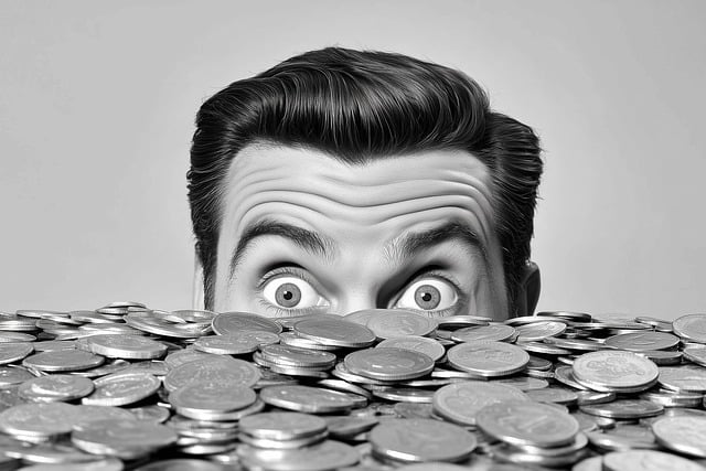 Free ai generated man coins illustration