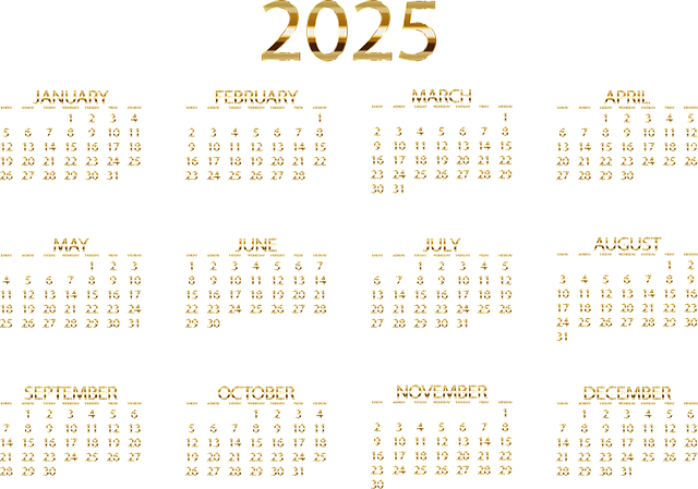 Kalendář 2025 Datum - Vektorová grafika zdarma na Pixabay