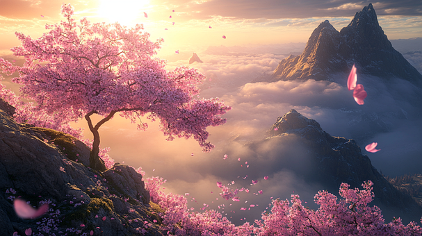 Free Japan Cherry Blossoms illustration and picture
